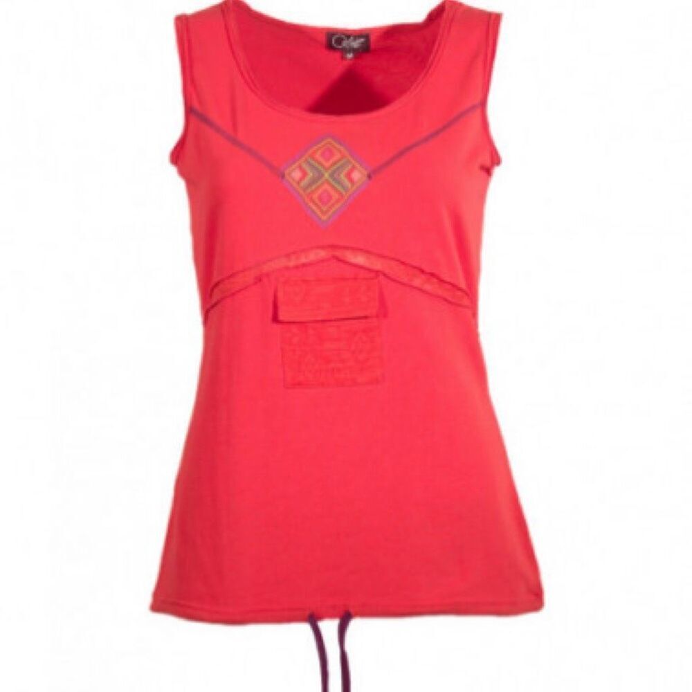 Coline size XXL ethnic boho festival cotton elastane tank top.runs small
